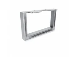 HEVVA Möbelbein GRAZ 15 cm Hoch 25 cm Tief 1 Stück Rohstahl-Klarlack