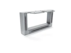 HEVVA Möbelbein GRAZ 10 cm Hoch 20 cm Tief 1 Stück Rohstahl-Klarlack
