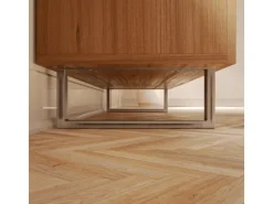 HEVVA Möbelbein GRAZ 15 cm Hoch 30 cm Tief 1 Stück Rohstahl-Klarlack