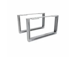 HEVVA Möbelfüße GRAZ 20 cm Hoch 35 cm Tief 2er Set Rohstahl-Klarlack