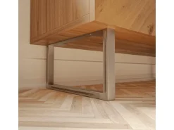 HEVVA Möbelfüße GRAZ 20 cm Hoch 35 cm Tief 2er Set Rohstahl-Klarlack
