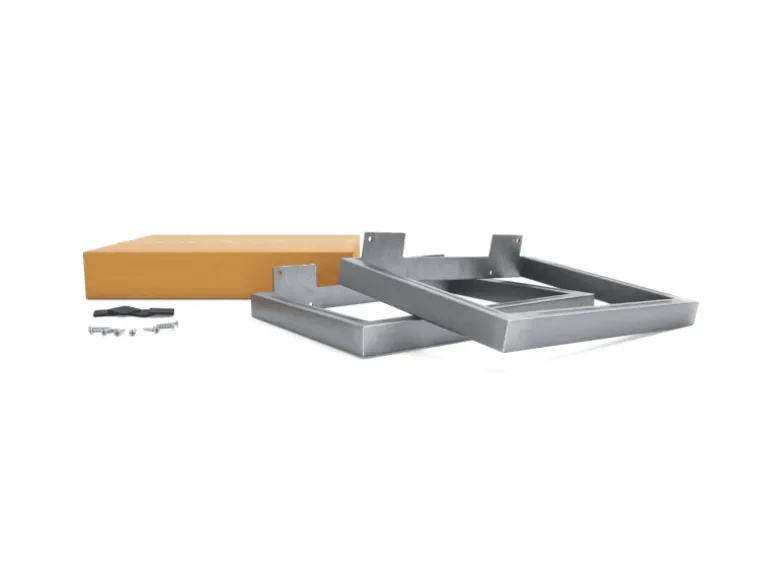 HEVVA Möbelfüße GRAZ 25 cm Hoch 20 cm Tief 2er Set Rohstahl-Klarlack