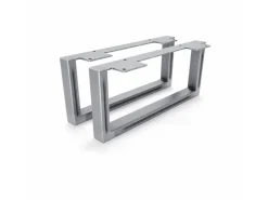 HEVVA Möbelfüße GRAZ 15 cm Hoch 35 cm Tief 2er Set Rohstahl-Klarlack
