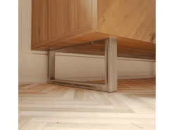 HEVVA Möbelfüße GRAZ 15 cm Hoch 35 cm Tief 2er Set Rohstahl-Klarlack