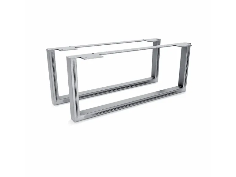 HEVVA Möbelfüße GRAZ 20 cm Hoch 50 cm Tief 2er Set Rohstahl-Klarlack