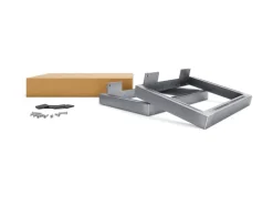 HEVVA Möbelfüße GRAZ 20 cm Hoch 50 cm Tief 2er Set Rohstahl-Klarlack