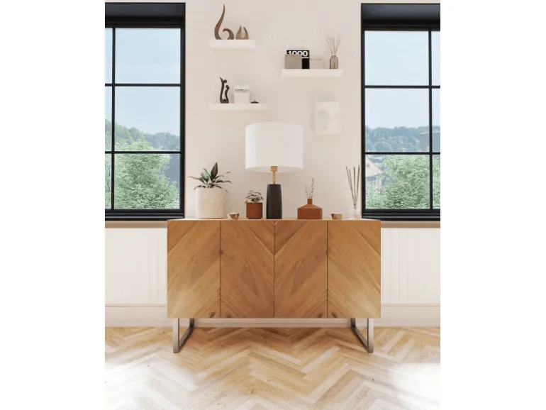 HEVVA Möbelfüße GRAZ 20 cm Hoch 50 cm Tief 2er Set Rohstahl-Klarlack