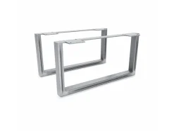 HEVVA Möbelfüße GRAZ 20 cm Hoch 40 cm Tief 2er Set Rohstahl-Klarlack