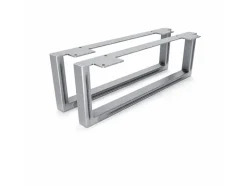 HEVVA Möbelfüße GRAZ 15 cm Hoch 45 cm Tief 2er Set Rohstahl-Klarlack