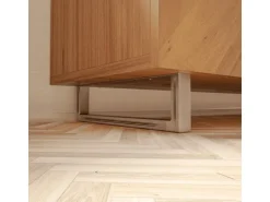 HEVVA Möbelfüße GRAZ 10 cm Hoch 25 cm Tief 2er Set Rohstahl-Klarlack
