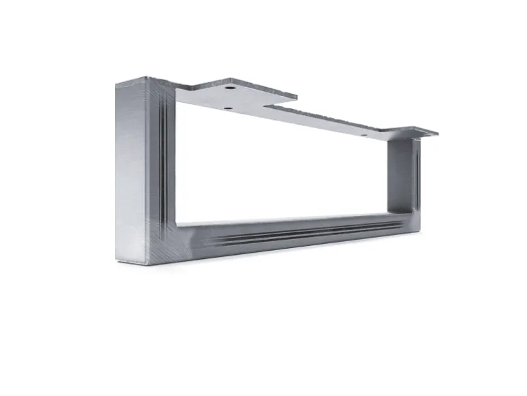 HEVVA Möbelfüße GRAZ 10 cm Hoch 25 cm Tief 2er Set Rohstahl-Klarlack