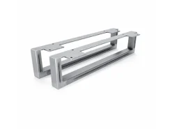 HEVVA Möbelfüße GRAZ 10 cm Hoch 45 cm Tief 2er Set Rohstahl-Klarlack