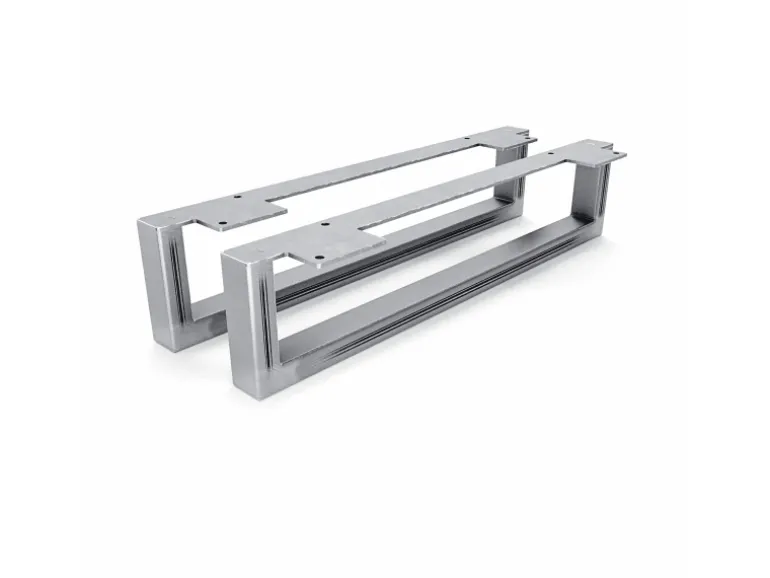 HEVVA Möbelfüße GRAZ 10 cm Hoch 45 cm Tief 2er Set Rohstahl-Klarlack