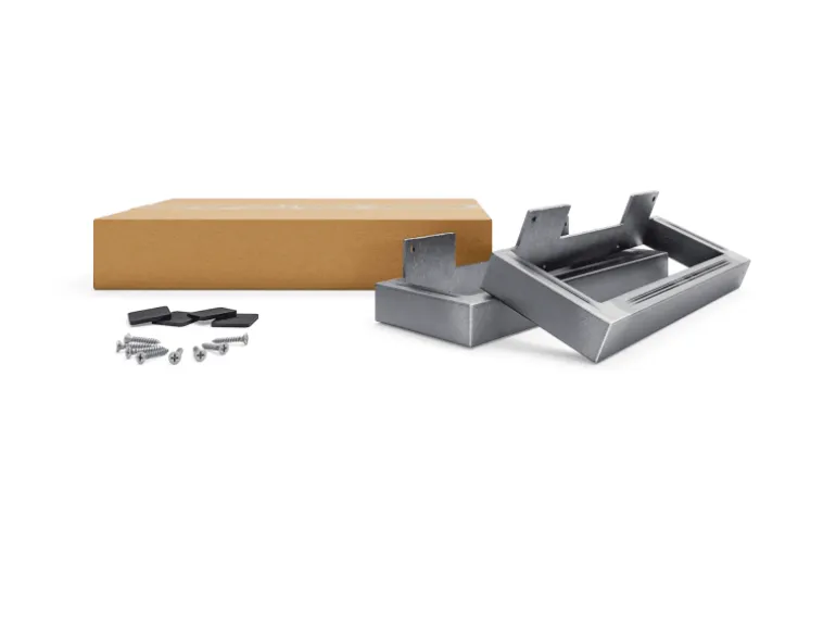 HEVVA Möbelfüße GRAZ 10 cm Hoch 35 cm Tief 2er Set Rohstahl-Klarlack