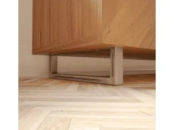 HEVVA Möbelfüße GRAZ 10 cm Hoch 35 cm Tief 2er Set Rohstahl-Klarlack