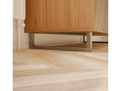HEVVA Möbelfüße GRAZ 10 cm Hoch 50 cm Tief 2er Set Rohstahl-Klarlack