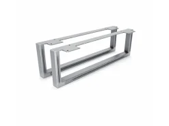 HEVVA Möbelfüße GRAZ 15 cm Hoch 50 cm Tief 2er Set Rohstahl-Klarlack