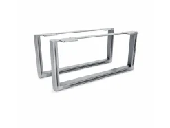 HEVVA Möbelfüße GRAZ 20 cm Hoch 45 cm Tief 2er Set Rohstahl-Klarlack