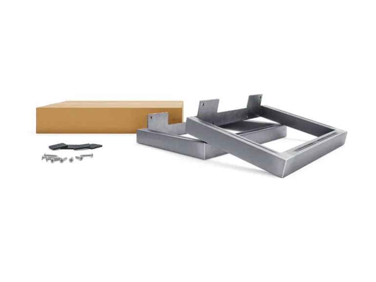 HEVVA Möbelfüße GRAZ 20 cm Hoch 25 cm Tief 2er Set Rohstahl-Klarlack