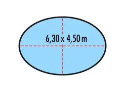 Höfer Chemie Pool Abdeckplane Oval 6,30 x 4,50m mit Materialstärke 200 g/m²