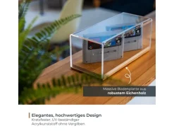 HMF 46881 Acryl Vitrine Schaukasten mit Holzsockel für Figuren 14 x 14 x 22 cm Transparent