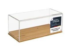 HMF 46872 Acryl Vitrine Schaukasten mit Holzsockel für Modellautos 27 x 12 x 11 cm Transparent