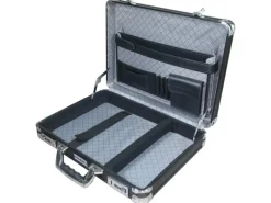 HMF 14651-02 Alu Aktenkoffer Herren Zahlenschloss 45 x 33 x 11 cm Schwarz