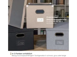HMF 250473-02 Aufbewahrungsbox Deckel DIN A4 Hängeregister Kallax 33 x 37 x 28 cm
