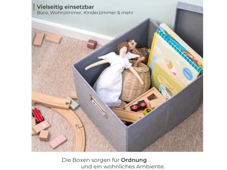 HMF 250473-12 Aufbewahrungsbox Deckel DIN A4 Hängeregister Kallax 33 x 37 x 28 cm