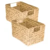 HMF 37242 Aufbewahrungskorb Faltbarer Korb Geflochten Wasserhyazinthe Seegras Größe M 32 x 23 x 20 cm 2er Set