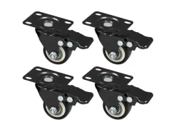 HMF 6710 Schwerlastrollen Bremse Polyurethan 4 Stück 38 mm bis 300 kg Schwarz
