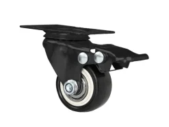 HMF 6710 Schwerlastrollen Bremse Polyurethan 4 Stück 38 mm bis 300 kg Schwarz