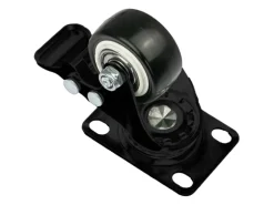 HMF 6710 Schwerlastrollen Bremse Polyurethan 4 Stück 38 mm bis 300 kg Schwarz