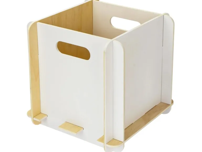 HMF Aufbewahrungsbox 3740 Holz zum Zusammenstecken 25cm in Weiß