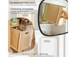 HMF Aufbewahrungsbox 3740 Holz zum Zusammenstecken 25cm in Weiß