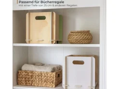 HMF Aufbewahrungsbox 3740 Holz zum Zusammenstecken 25cm in Weiß