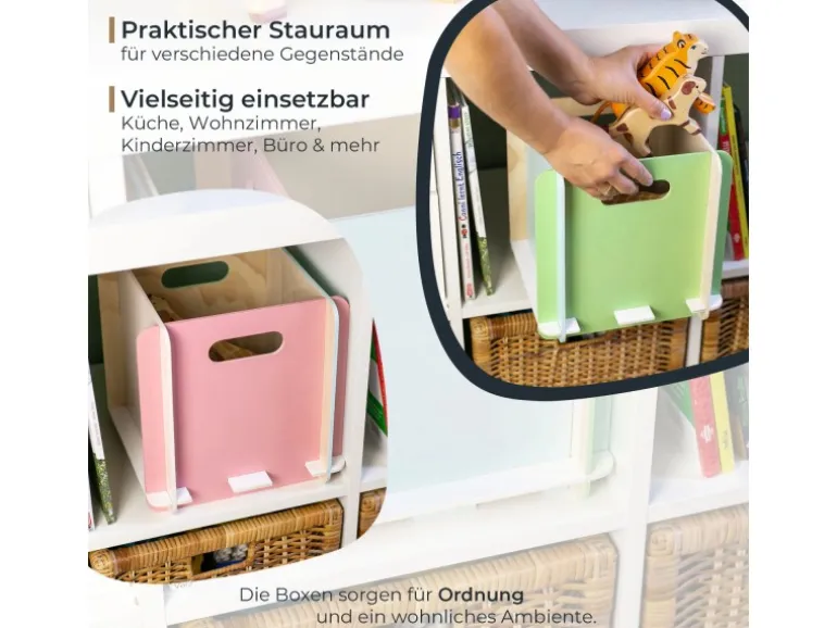 HMF Aufbewahrungsbox 3740 Holz zum Zusammenstecken 25cm in Mehrfarbig