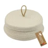 HMF Aufbewahrungskorb Badezimmer Rund Korb Deckel Baumwolle Flach 25 x 11 cm Creme