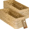 HMF Aufbewahrungskorb Badezimmer Korb Geflochten Wasserhyazinthe Seegras 38 x 15 x 14 cm 2er Set