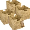 HMF Aufbewahrungskorb Korb Geflochten Wasserhyazinthe Seegras Kallax 32 x 34 x 32 cm 4er Set