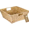 HMF 37269-30CM Geschenkkorb Leer Aufbewahrungskorb Geflochten Wasserhyazinthe 30 x 30 x 12 cm