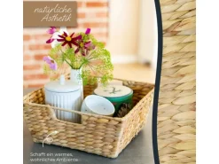 HMF 37269-30CM Geschenkkorb Leer Aufbewahrungskorb Geflochten Wasserhyazinthe 30 x 30 x 12 cm
