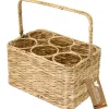 HMF Flaschenträger 6 Flaschen Flaschenkorb Geflochten Wasserhyazinthe 32 x 22 x 18 cm