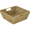 HMF Geschenkkorb Leer Aufbewahrungskorb Geflochten Seegras RechtEckig 30 x 30 x 12 cm