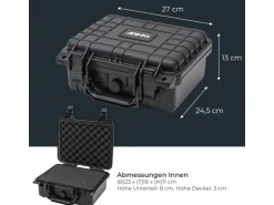 HMF ODK100 Outdoor-Fotokoffer Transportkoffer Rasterschaumstoff 27 x 24 x 13 cm