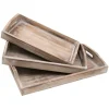 HMF VTA101-S3 Deko Tablett Holz Vintage Design 3er Set Versch. Größen Shabby Chic Klassik
