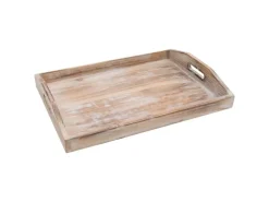 HMF VTA101-S3 Deko Tablett Holz Vintage Design 3er Set Versch. Größen Shabby Chic Klassik