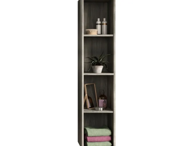 Hängeregal York Rauchsilber 30 cm x 136 cm vier offene Fächer