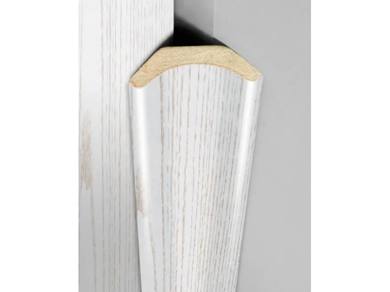 Hohlkehlleiste Esche Weiß foliert 22 mm x 22 mm Länge 2600 mm