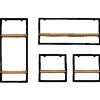 holz4home 4 Teiliges Wandregale in Schwarz Gerahmt von holz4home Natur ohne Baumkante